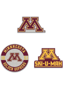 Minnesota Golden Gophers Souvenir 3pk Enamel Pin - Maroon
