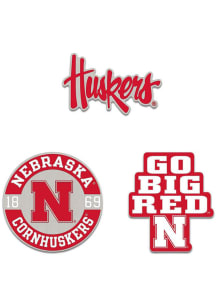 Nebraska Cornhuskers Souvenir 3pk Enamel Pin - Red