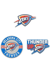 Oklahoma City Thunder Souvenir 3pk Enamel Pin - Blue
