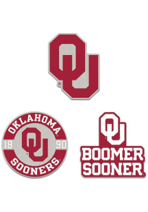 Oklahoma Sooners Souvenir 3pk Enamel Pin - Red