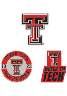 Texas Tech Red Raiders Souvenir 3pk Enamel Pin - Red