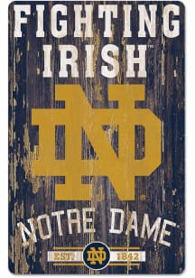 Notre Dame Fighting Irish Slogan Wood Sign - Navy Blue