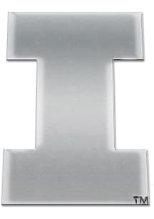Illinois Fighting Illini Chrome Graphic Car Emblem - Grey