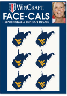 West Virginia Mountaineers State Shape 6pk Tattoo