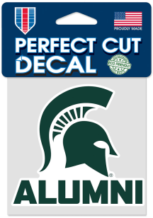 Michigan State Spartans Alumni 4x4 Auto Decal - Green