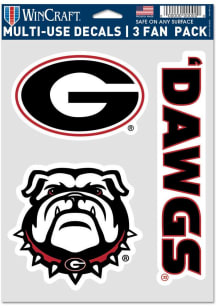 Georgia Bulldogs Triple Pack Auto Decal - Red