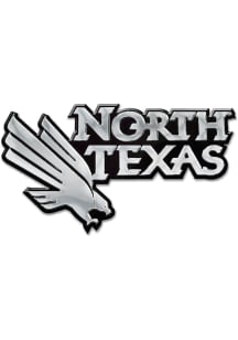 North Texas Mean Green Chrome Car Emblem - Grey