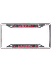 Miami RedHawks Carbon Fiber License Plate Frame - Red