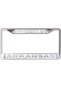 Arkansas Razorbacks Frosted Metallic License Plate Frame - Grey