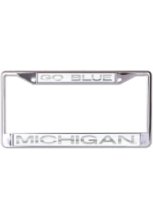Michigan Wolverines Frosted Metallic License Plate Frame - Grey
