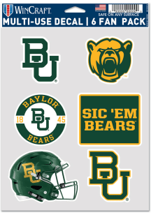 Baylor Bears 6pk Auto Decal - Green