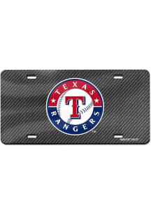 Texas Rangers Blue Carbon Fiber Car Accessory License Plate