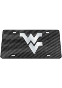 West Virginia Mountaineers Grey Carbon Fiber Car Accessory License Plate