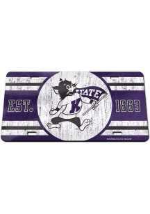 K-State Wildcats Purple Vintage Acrylic Car Accessory License Plate
