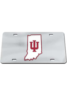 Indiana Hoosiers White State Shape Car Accessory License Plate
