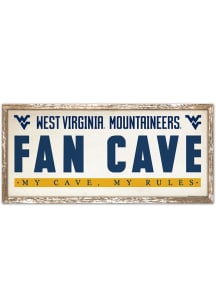 West Virginia Mountaineers 8x17 Wood Sign - Navy Blue