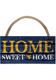 West Virginia Mountaineers 5x10 Wood Rope Sign - Navy Blue