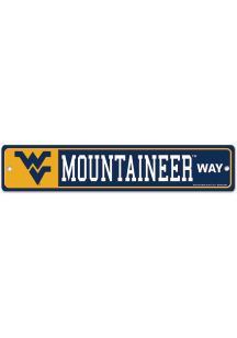 West Virginia Mountaineers 3.75x19 Street Zone Sign - Navy Blue