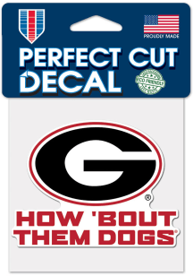 Georgia Bulldogs 4x4 Slogan Auto Decal - Red