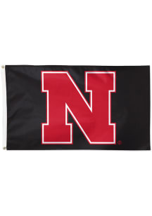 Nebraska Cornhuskers black Silk Screen Grommet Flag - Black