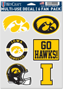 Iowa Hawkeyes 6pk Fan Auto Decal - Gold