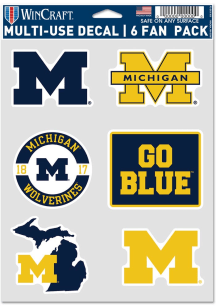 Michigan Wolverines 6pk Fan Auto Decal - Blue