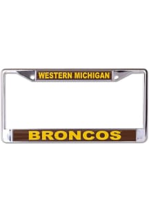 Western Michigan Broncos Team Name Inlaid License Plate Frame - Yellow