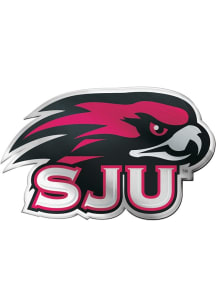 Saint Josephs Hawks Laser Cut Metallic Team Color Car Emblem - Red