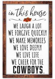 Oklahoma State Cowboys 11x17 script Sign - Orange