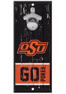 Oklahoma State Cowboys bottle opener Sign - Black