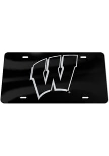 Wisconsin Badgers Black blackout Car Accessory License Plate