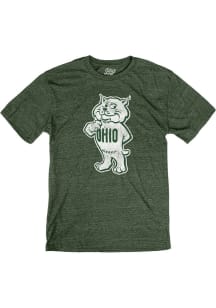Blue 84 Ohio Bobcats Green Mascot Short Sleeve Fashion T Shirt