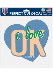 Oklahoma 8 inch X 8 inch Auto Decal - Blue