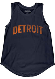 Blue 84 Detroit Womens Navy Blue Lennon Wordmark Tank Top