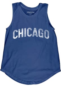 Blue 84 Chicago Womens Blue Lennon Wordmark Tank Top
