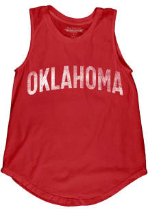 Blue 84 Oklahoma Womens Red Lennon Wordmark Tank Top