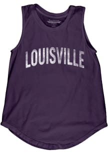 Blue 84 Louisville Womens Purple Lennon Wordmark Tank Top