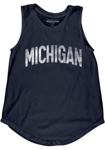 Blue 84 Michigan Womens Navy Blue Lennon Wordmark Tank Top