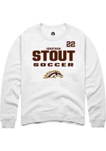 Jonathan Stout Western Michigan Broncos Mens White NIL Stacked Box Player Crew