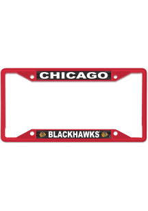 Chicago Blackhawks Color Metal License Plate Frame - Red