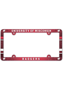 Wisconsin Badgers Plastic License Plate Frame - Red