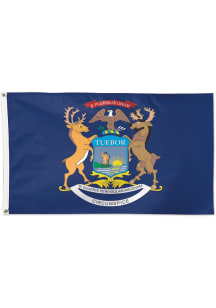 Michigan 3 X 5 Silk Screen Grommet Flag - Blue