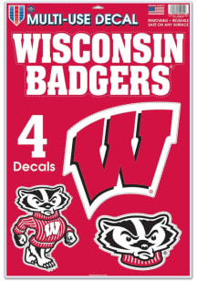 Wisconsin Badgers 11x17 Multi Use Auto Decal - Red