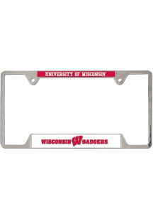 Wisconsin Badgers Chrome Metal License Plate Frame - Red
