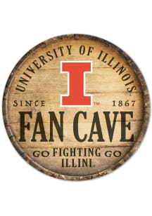 Illinois Fighting Illini Wood Sign - Orange