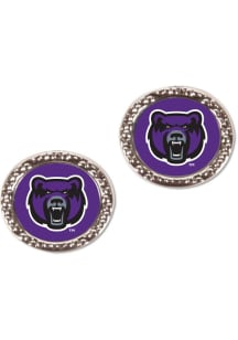 Central Arkansas Bears Hammered Circle Post Womens Earrings