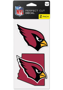 Arizona Cardinals 2pk State Shape Auto Decal - Red