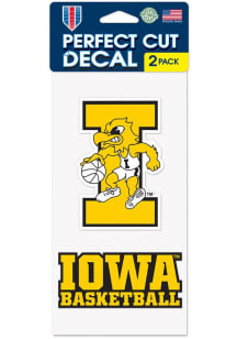 Iowa Hawkeyes 2pk Basketball Auto Decal - Black
