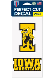 Iowa Hawkeyes 2pk Wrestling Auto Decal - Black