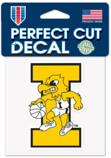 Iowa Hawkeyes 4x4 Basketball Auto Decal - Black